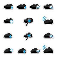 Vector cloud computing icon set
