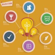 Ideas Light bulb concept info graphic design yellow version