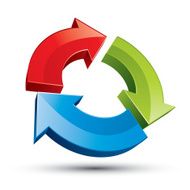 3d loop 3 arrows abstract icon