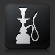 Black Square Button with Hookah