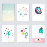 Set of infographics elements in modern flat business style N23