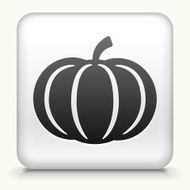 White Square Button with Pumpkin Icon