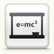 White Square Button with Space Formula Icon N2