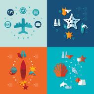 Set of summer tourism icons N524