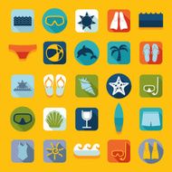 Set of summer tourism icons N525
