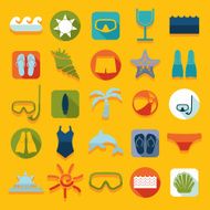 Set of summer tourism icons N526