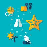 Set of summer tourism icons N527