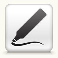 White Square Button with Marker and Squiggle