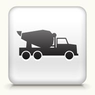 White Square Button with Cement Truck Icon