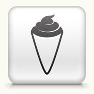 White Square Button with Icecream Cone Icon