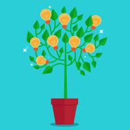 Vector tree concept in flat style -