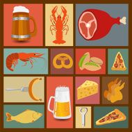 Beer snacks set icons for creating your infographics N4