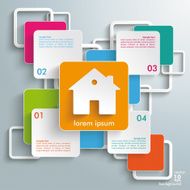 Colorful Rectangles Squares Cross House