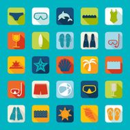 Set of summer tourism icons N529
