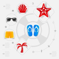 Set of summer tourism icons N535