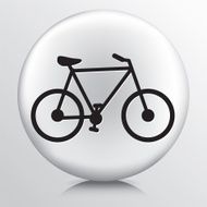 Round White Icon With Silhouette Bike