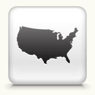 Square Button with United States Map