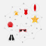 Set of summer tourism icons N536
