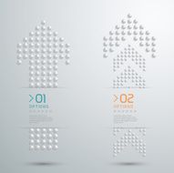 dots arrows infographics orange and blue color