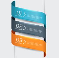 Modern business step origami style options banner N86