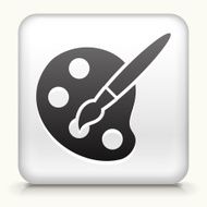 Square Button with Art Tool interface icon