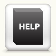 Square Button with Help Book interface icon N2