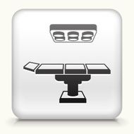 Square Button with Operating Table interface icon