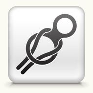 Square Button with Rock Climbing Harness interface icon