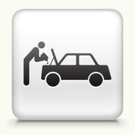 Square Button with Changing Car Oil interface icon