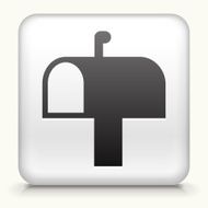 Square Button with Mail Box interface icon