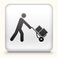 Square Button with Pushing Luggage Cart N2