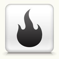 Square Button with Flame interface icon
