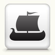 Square Button with Viking Ship