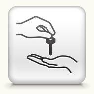 Square Button with Hand Giving Keys