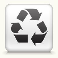 Square Button with Recycling Symbol