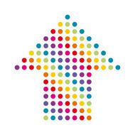 arrow composition of colored dots