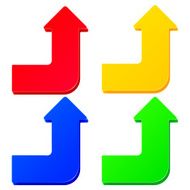 Set of simple colorful arrows