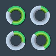 Infographic Chart Ring Diagram Set Vector N2