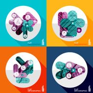 Geometric infographic set in trendy flat style N44