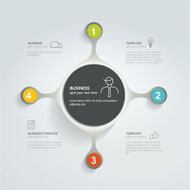 Round infographic template Network banner Vector N5