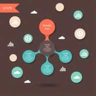 vector colorful metaball round diagram infographics N29