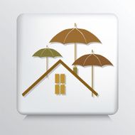 Square Architecture Real Estate Icon House Insurance Umbrella