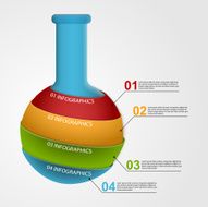 Infographic on science in the form of test tubes N2