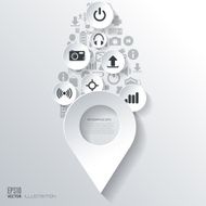 Location icon Flat abstract background with web icons Interface symbols
