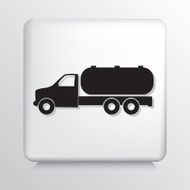 Square Icon With Fuel Tanker Truck
