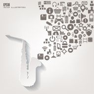 Music instruments icon Flat abstract background with web icons Interface N4