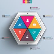 Abstract 3D paper Infographic N76
