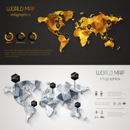 Abstract world map with tags points and destinations