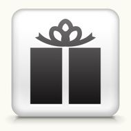 Square Button with Wrapped Present