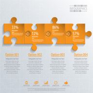 Abstract 3D puzzle infographic N44